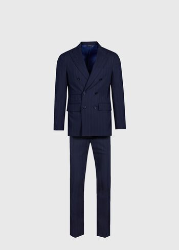 Paul Stuart All Year Wool Double Breasted Stripe Suit