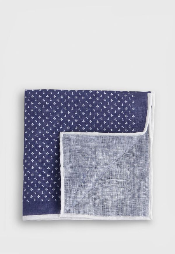 Paul Stuart Linen Micro Floral Print Pocket Square, image 1