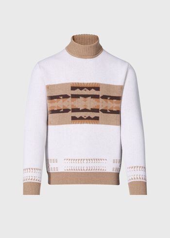 Paul Stuart Cashmere & Wool Intarsia Turtleneck Sweater