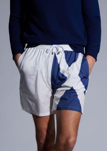 Paul Stuart Printed Flag Swim Shorts