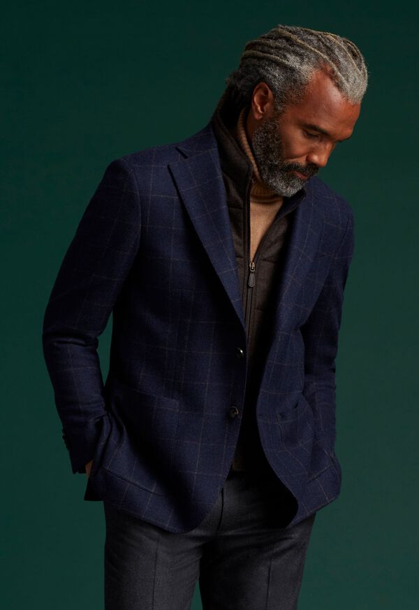 Paul Stuart Wool Windowpane Hybrid Sport Jacket with Gilet, image 7