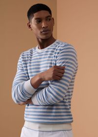 Paul Stuart Cashmere & Linen Striped Crewneck Sweater, thumbnail 2