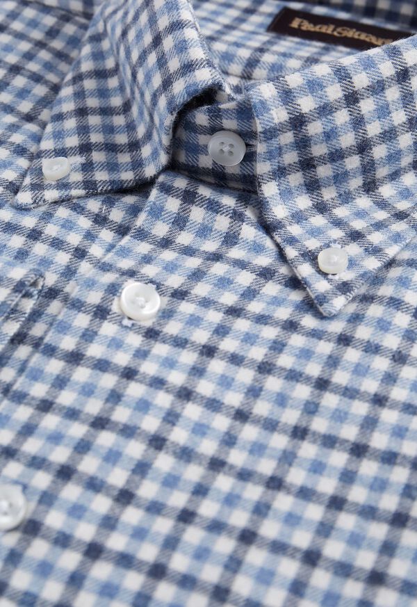 Paul Stuart Two Color Check Flannel Sport Shirt, image 2