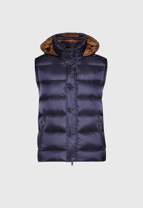 Paul Stuart Quilted Down Vest with Removable Hood, image 1