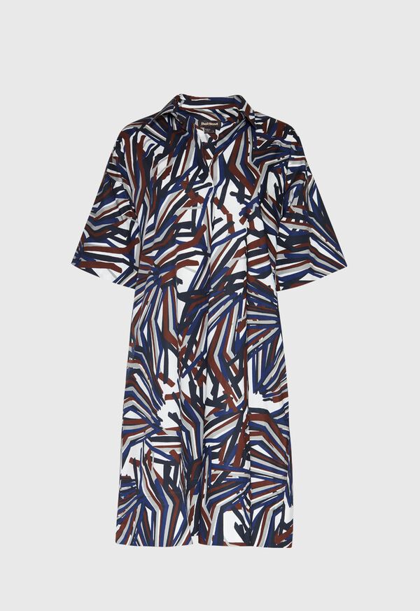 Paul Stuart Abstract Print Collar Dress