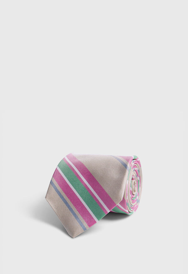 Paul Stuart Woven Silk Oxford Stripe Tie, image 1