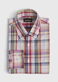 Paul Stuart Cotton Multi Color Plaid Sport Shirt, thumbnail 1