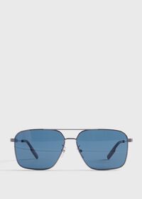 Paul Stuart ZEGNA Shiny Gunmetal Sunglasses with Blue Lens, thumbnail 1