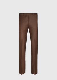 Paul Stuart Solid Brown Flannel Pant, thumbnail 1