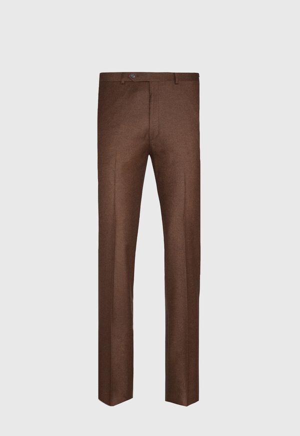 Paul Stuart Solid Brown Flannel Pant, image 1