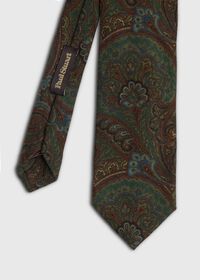 Paul Stuart Wool Printed Paisley Tie, thumbnail 1