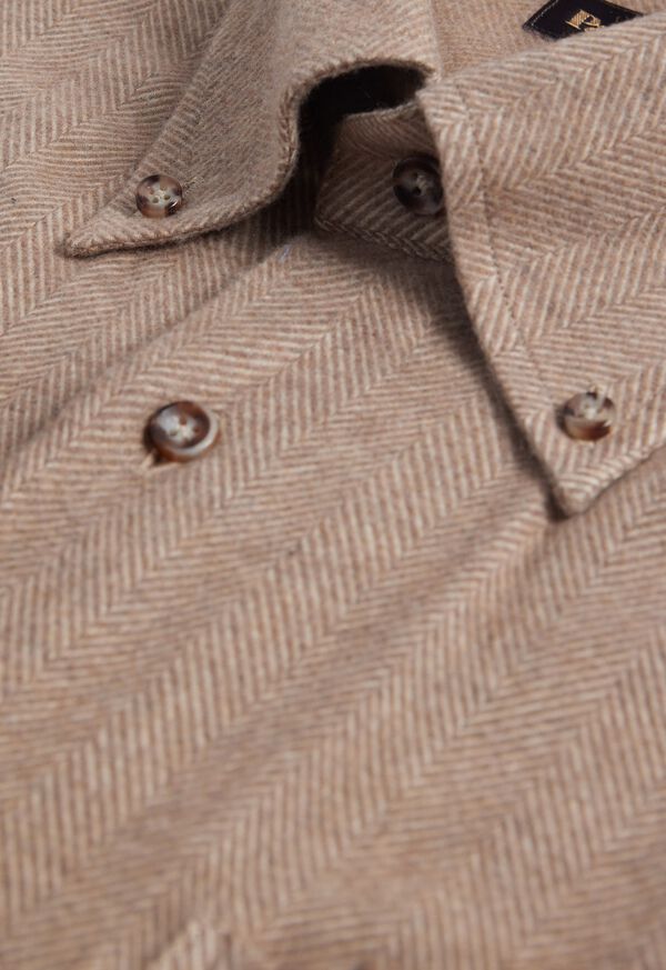 Paul Stuart Cotton Flannel Herringbone Sport Shirt, image 2