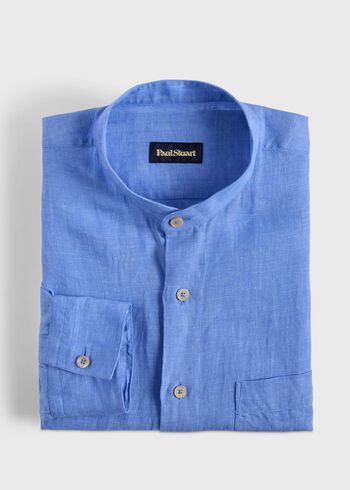 Paul Stuart Washed Linen Stand Collar Shirt