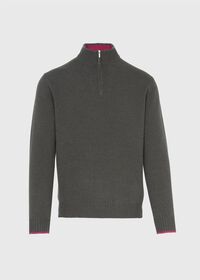 Paul Stuart Cashmere Quarter Zip Sweater with Inside Contrast, thumbnail 1