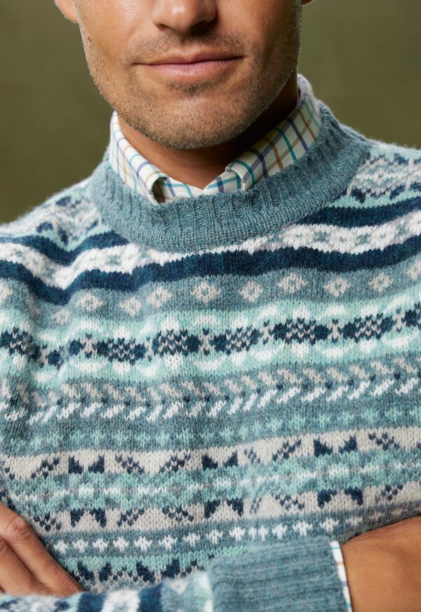 Paul Stuart Flannel Three Color Check Sport Shirt, image 4