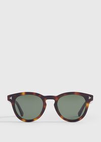Paul Stuart BALLY Shiny Classic Havana Sunglasses with Green Lens, thumbnail 1