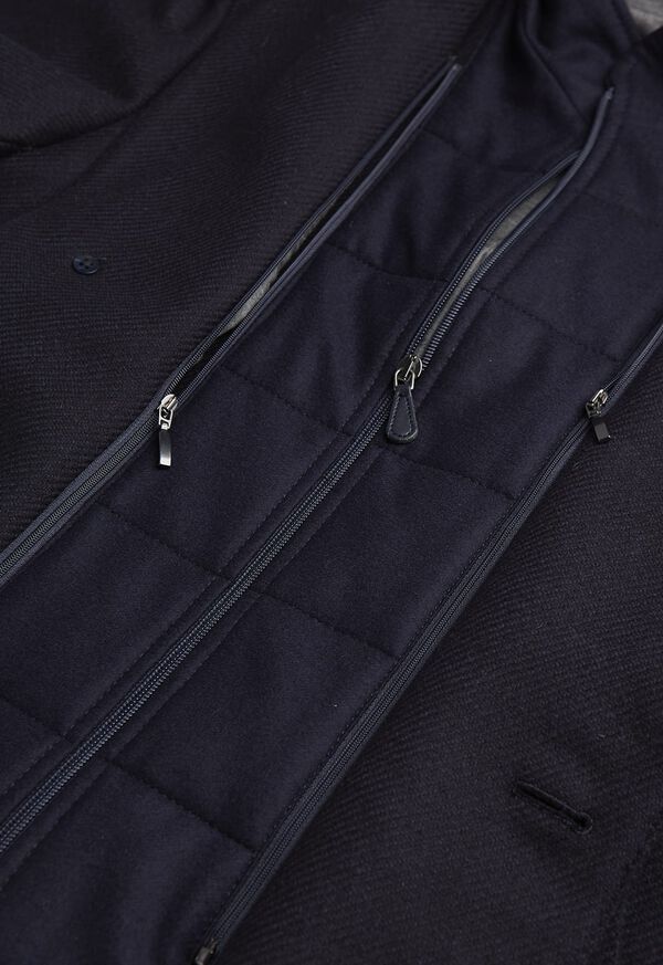 Paul Stuart Navy Twill 3 Button Coat with Gilet, image 3