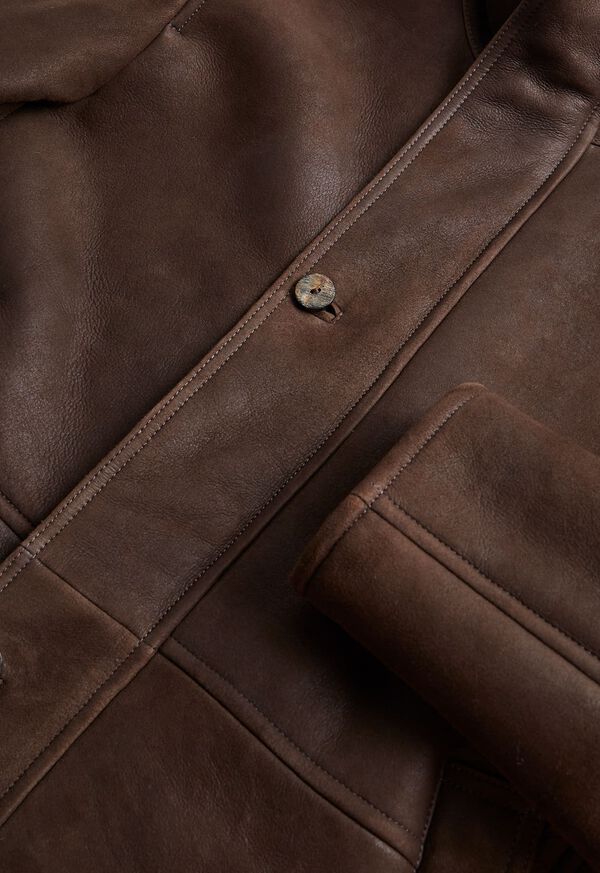 Paul Stuart Funnel Neck Shearling Jacket, image 4