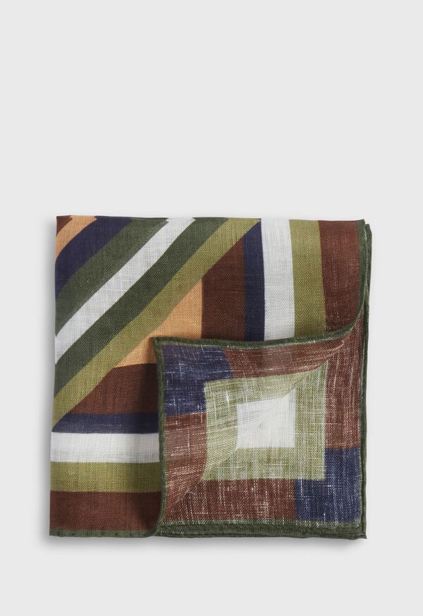Paul Stuart Printed Linen Pocket Square, image 1