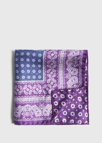 Paul Stuart Silk Paisley Medallion Pocket Square, thumbnail 1