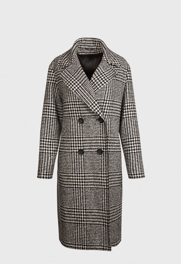 Double Breasted Glen Plaid Coat