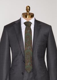 Paul Stuart Wool Printed Paisley Tie, thumbnail 2