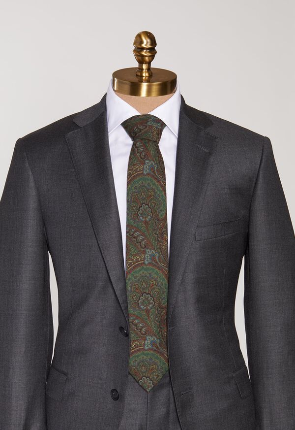 Paul Stuart Wool Printed Paisley Tie, image 2