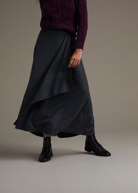 Paul Stuart Lightweight Flannel Wrap Around Skirt, thumbnail 3