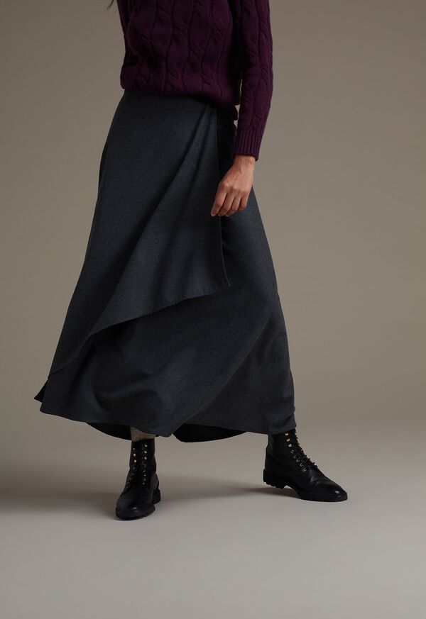 Paul Stuart Lightweight Flannel Wrap Around Skirt, image 3