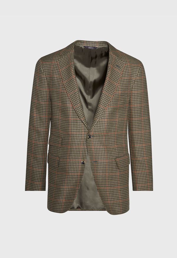 Paul Stuart Olive and Sage Houndstooth Sport Jacket, image 1