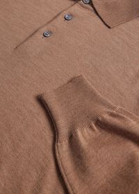 Paul Stuart Long Sleeve Merino Wool Polo Shirt, thumbnail 2