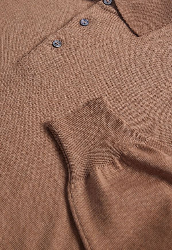 Paul Stuart Long Sleeve Merino Wool Polo Shirt, image 2
