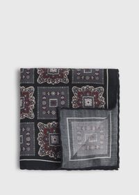 Paul Stuart Large Printed Medallion Pocket Square, thumbnail 1