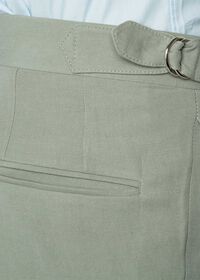 Paul Stuart Grey Silk & Linen Plain Front Trouser, thumbnail 3