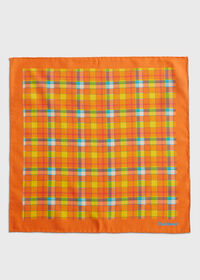 Paul Stuart Habotai Silk Plaid Pocket Square, thumbnail 2