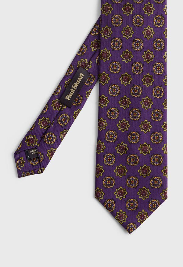 Paul Stuart Printed Silk Floral Medallion Tie, image 1