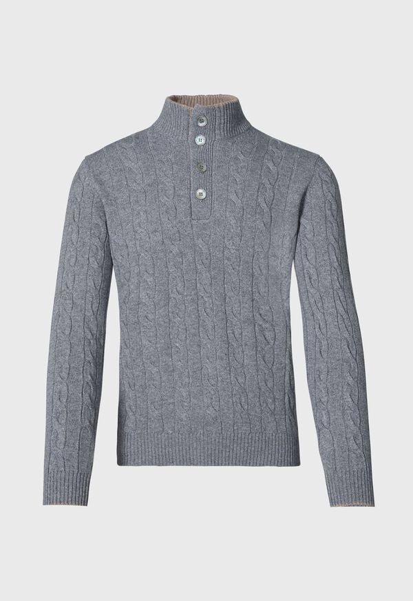 Paul Stuart Mock Neck Cable Sweater, image 1