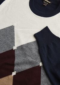 Paul Stuart Diamond Intarsia Cashmere Crewneck, thumbnail 2