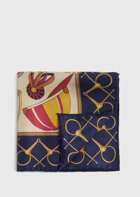 Paul Stuart Equestrian Printed Silk Pocket Square, thumbnail 1