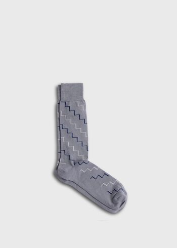 Paul Stuart Cotton & Cashmere Blend Zig Zag Sock