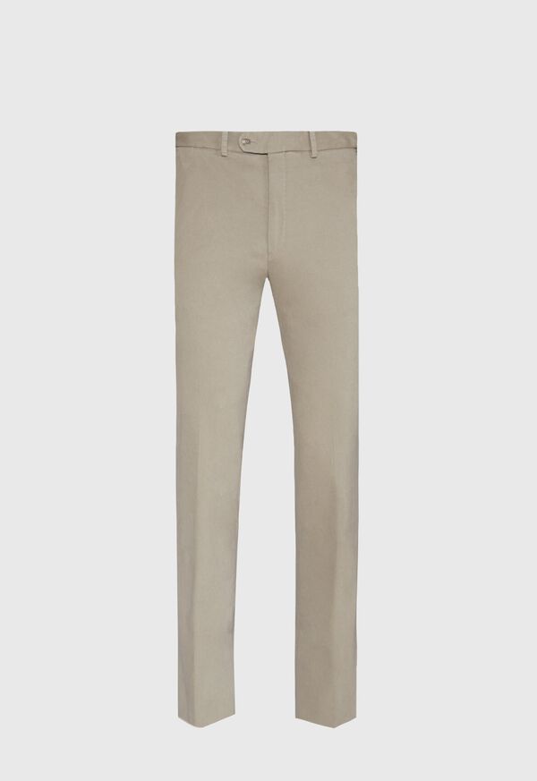 Paul Stuart Stone Brushed Cotton Twill Pant, image 1