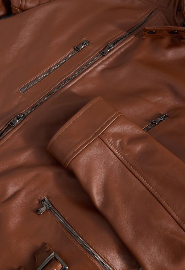 Paul Stuart Leather Motorcycle Jacket, image 3