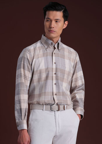 Paul Stuart Flannel Plaid Sport Shirt