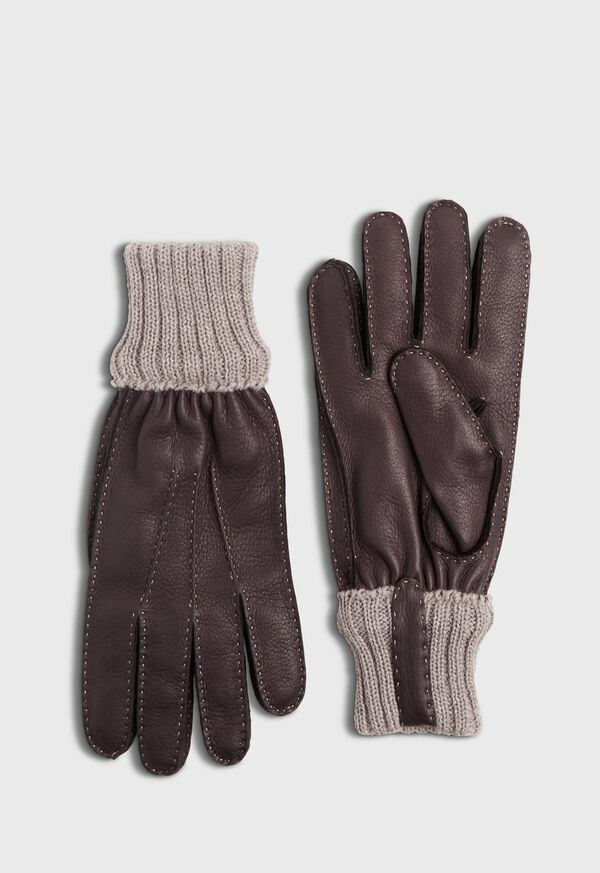 Paul Stuart Deerskin Glove with Cashmere Ribbed Cuff, image 1