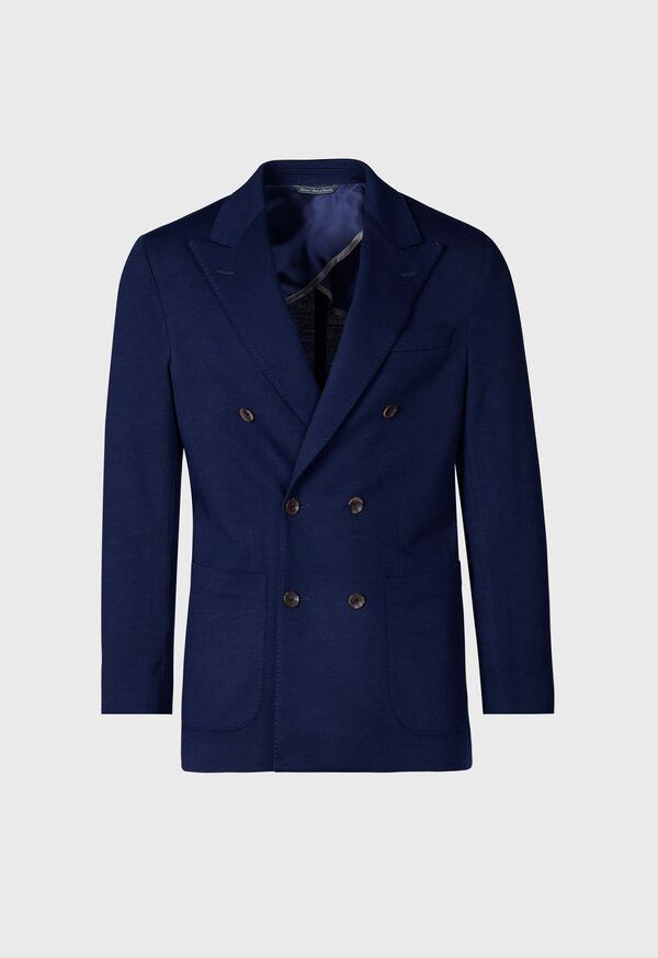 Paul Stuart Wool Knit Jersey Double Breasted Blazer, image 1