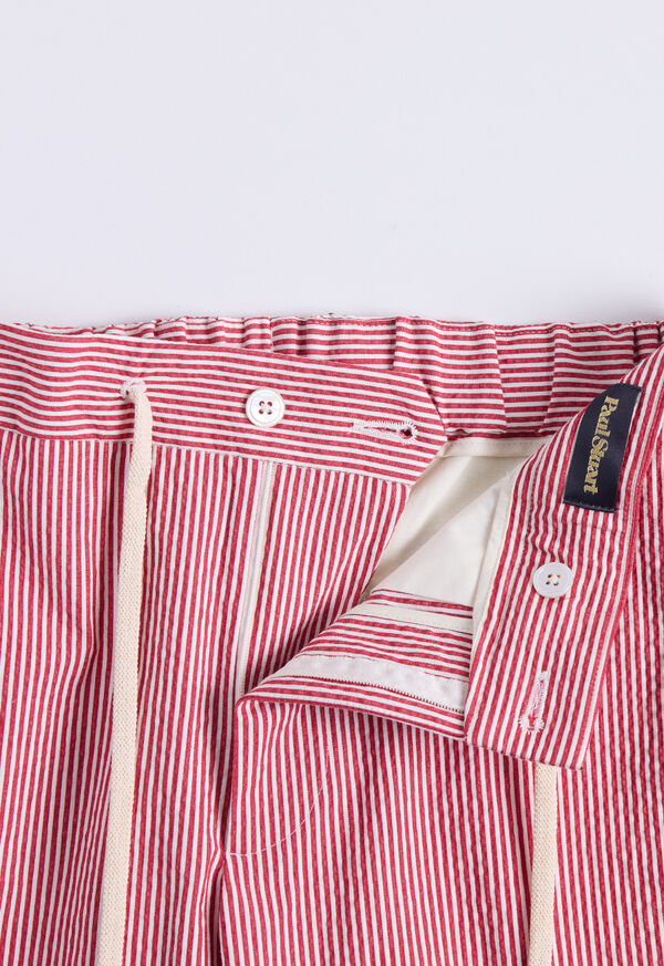 Paul Stuart Striped Cotton Blend Drawstring Seersucker Trouser, image 2