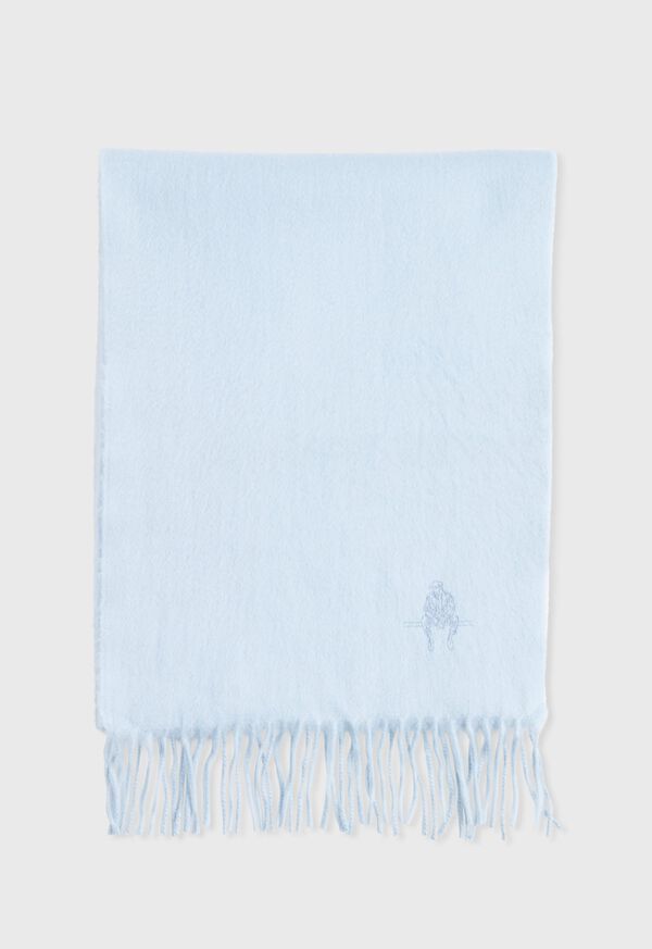 Paul Stuart Cashmere Solid Color Scarf with Embroidered Logo, image 29