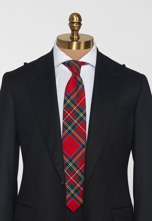 Paul Stuart Red Tartan Wool Tie, image 2