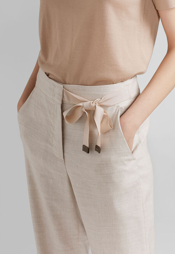 Paul Stuart Linen Pant with Grossgrain Belt, image 3