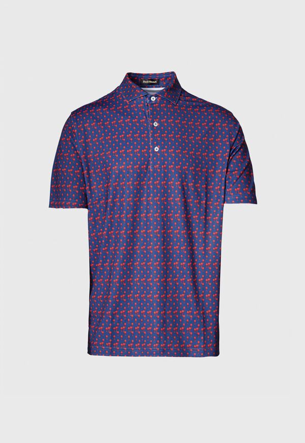Paul Stuart Wine Glass Motif Performance Polo, image 1